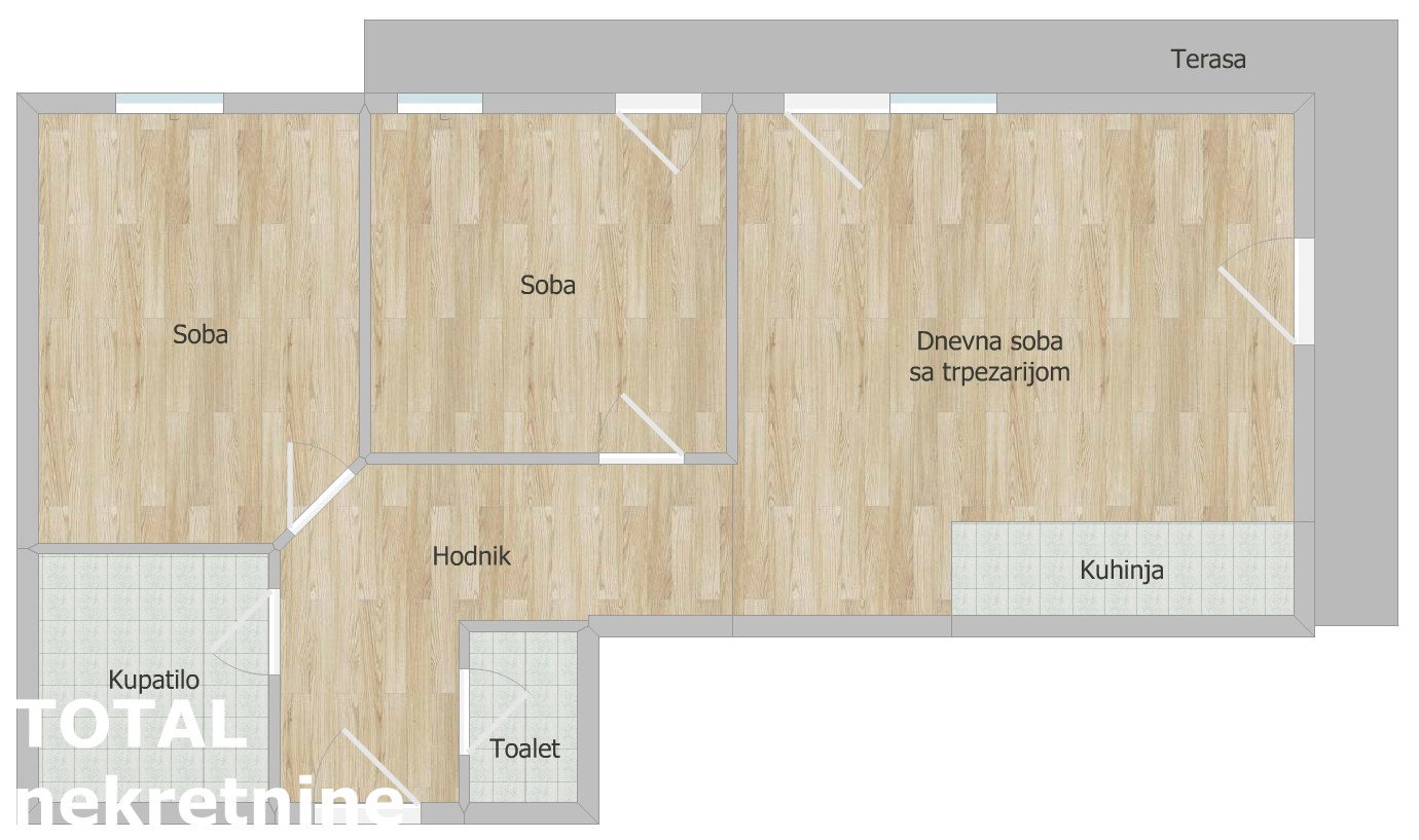 Trosoban stan na prodaju, Bulevar Patrijarha Pavla, Novi Sad, 63m², 162.000 €