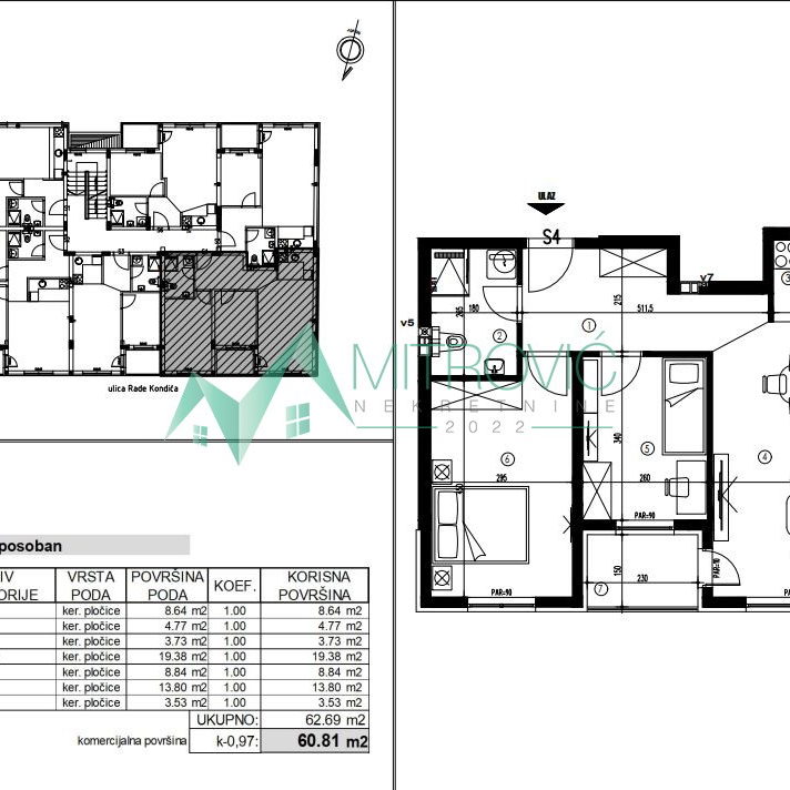 Trosoban stan na prodaju, Futog, Novi Sad, 61m², 115.539 €