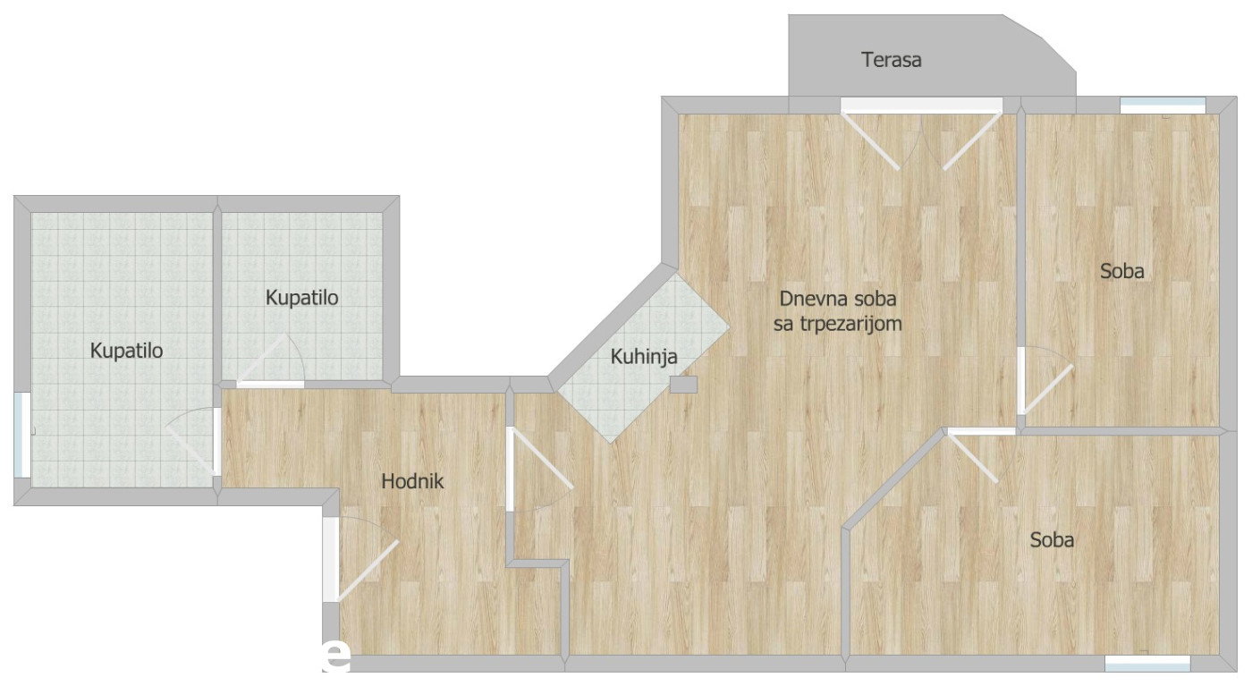 Trosoban stan na prodaju, Grbavica, Novi Sad, 70m², 175.000 €