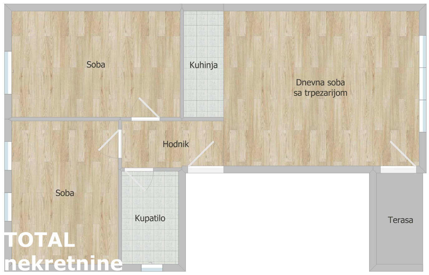 Trosoban stan na prodaju, Klisa, Novi Sad, 62m², 154.000 €