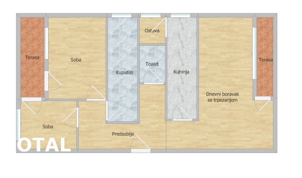 Trosoban stan na prodaju, Nova Detelinara, Novi Sad, 83m², 1. sprat, 190.000 €