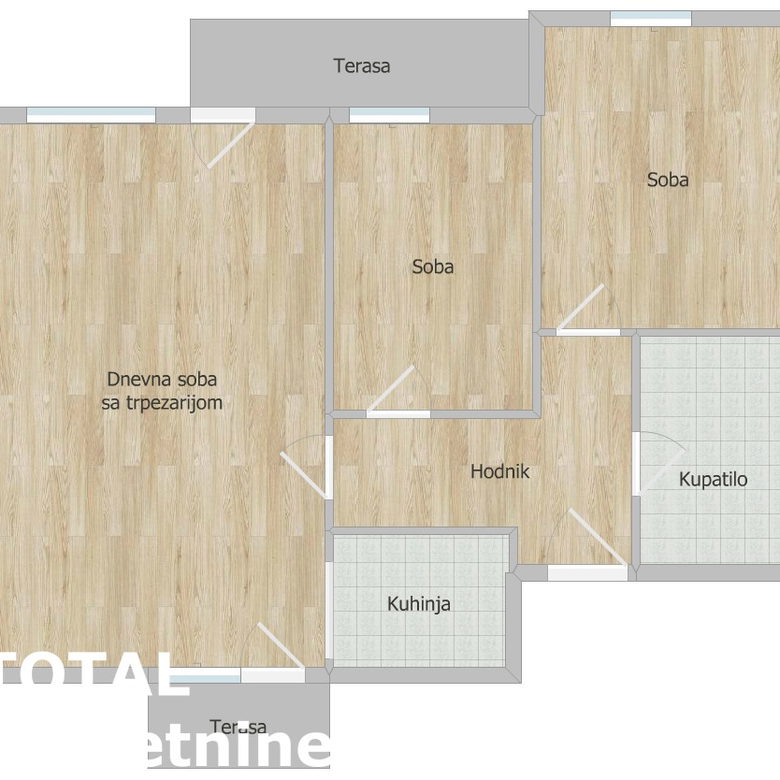 Trosoban stan na prodaju, Podbara, Novi Sad, 70m², 195.000 €