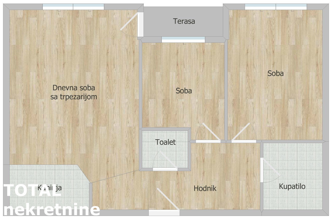 Trosoban stan na prodaju, Telep, Novi Sad, 65m², 179.000 €