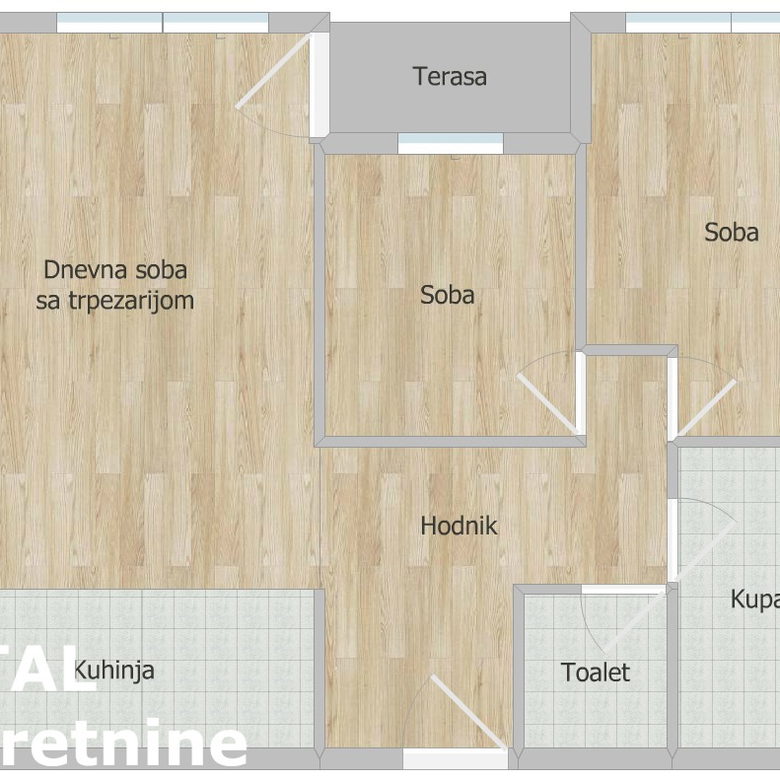 Trosoban stan na prodaju, Telep, Novi Sad, 62m², 180.730 €