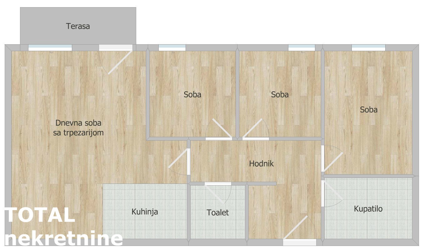Četvorosoban stan na prodaju, Lipov Gaj, Novi Sad, 74m², 160.200 €