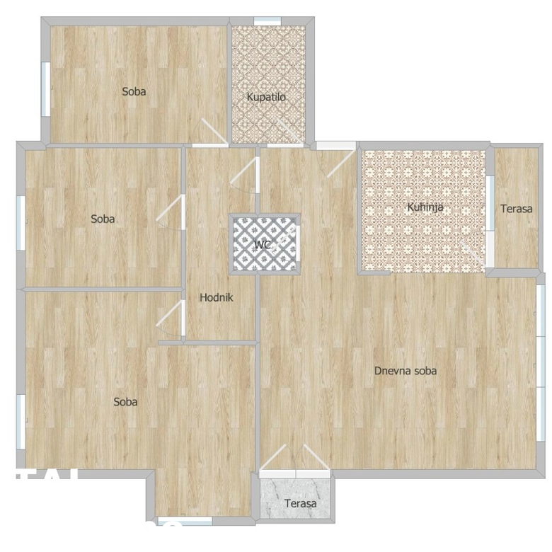Četvorosoban stan na prodaju, Grbavica, Novi Sad, 95m², 255.000 €