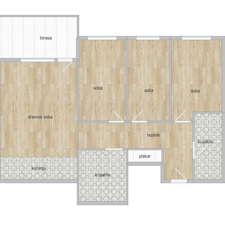 Četvorosoban stan na prodaju, Podbara, Novi Sad, 79m², 241.840 €