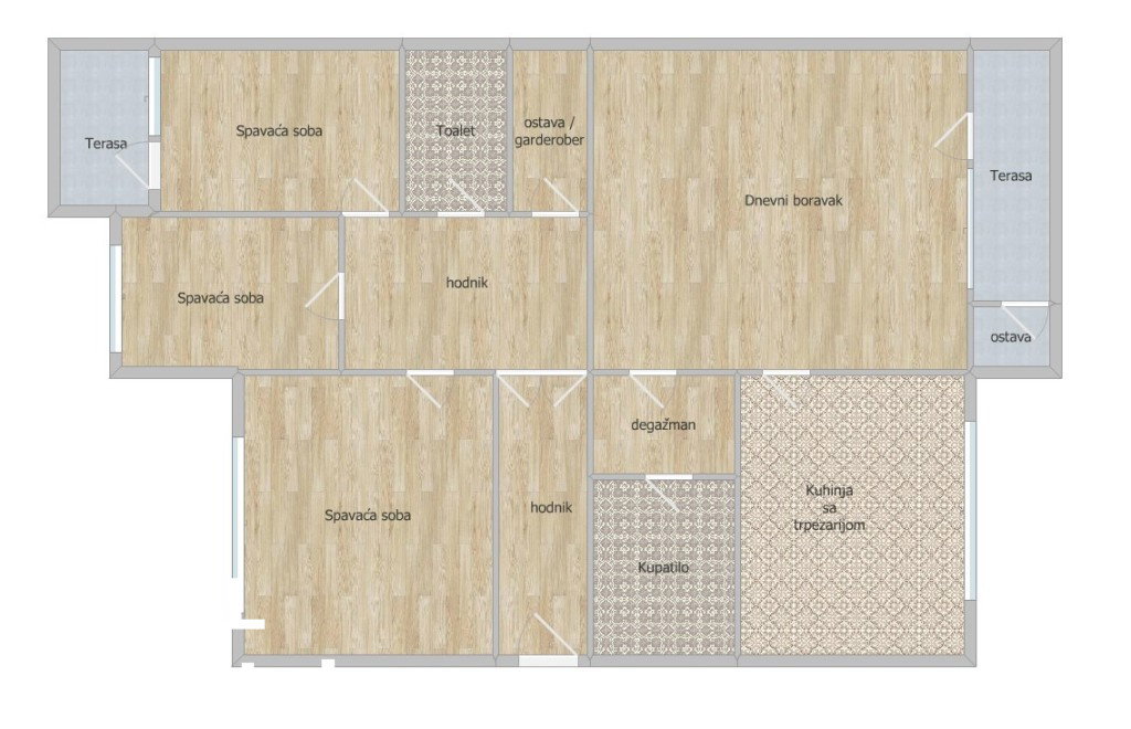 Četvorosoban stan na prodaju, Podbara, Novi Sad, 95m², 237.500 €