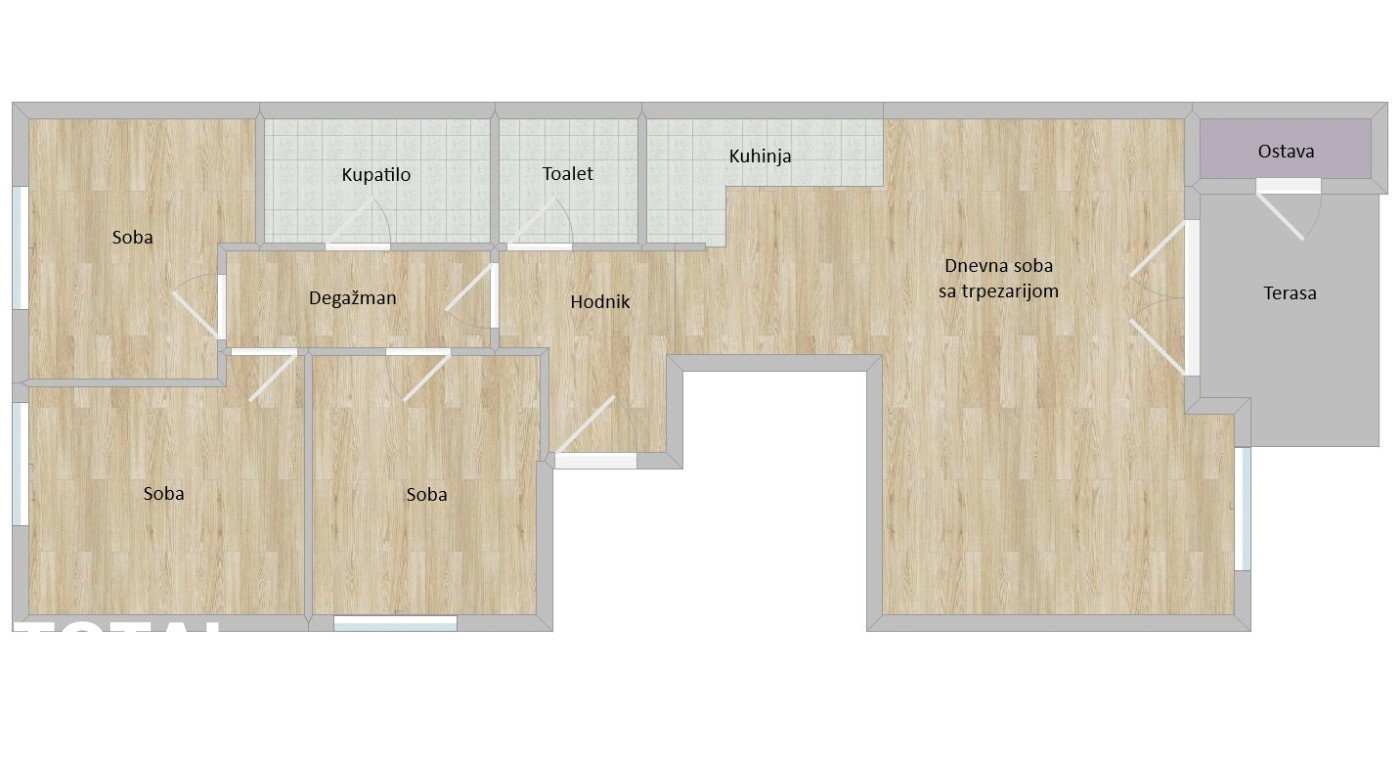 Četvorosoban stan na prodaju, Telep, Novi Sad, 79m², 196.700 €