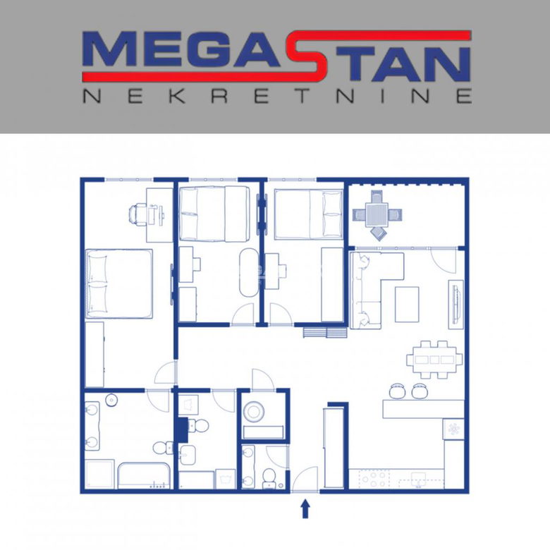 Četvorosoban stan na prodaju, Blok 45, Beograd, 109m², 439.000 €