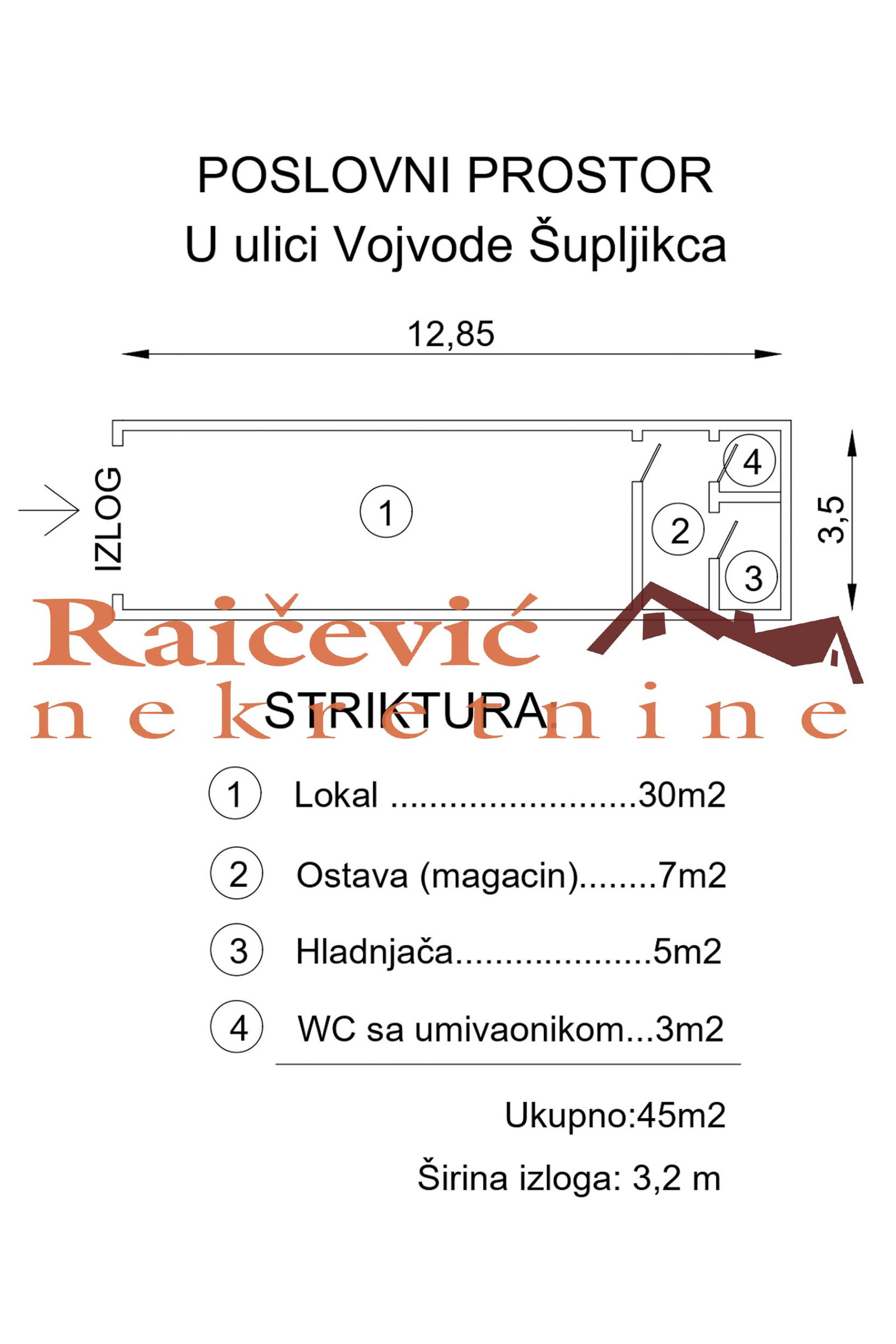 Lokal Izdavanje Beograd Crveni Krst 45 m2