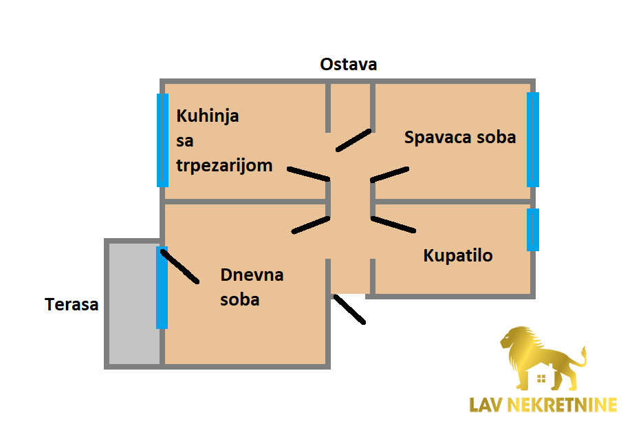 Dvosoban stan na prodaju, Podbara, Novi Sad, 48m², 130.000 €