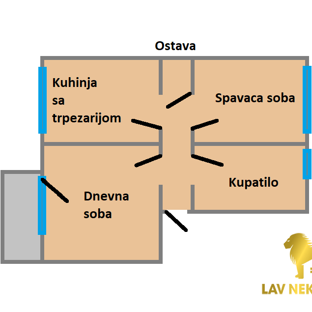 Dvosoban stan na prodaju, Podbara, Novi Sad, 48m², 130.000 €