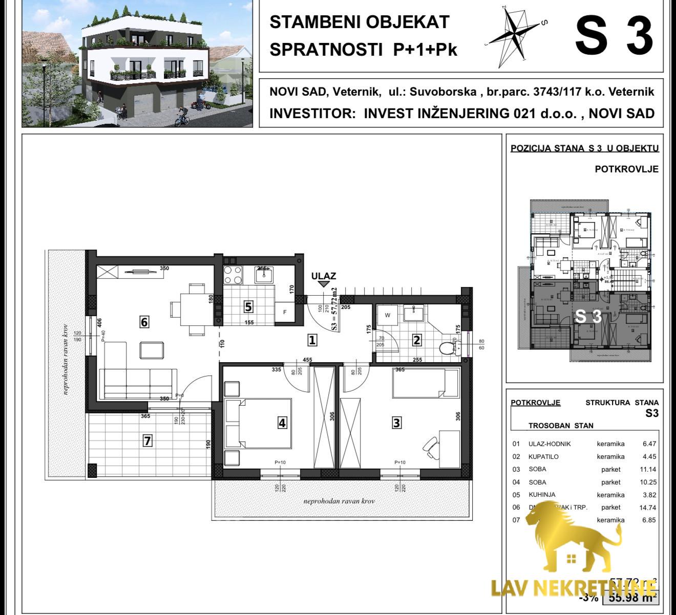 Stan Prodaja Novi Sad Stan Prodaja Novi Sad Veternička Rampa 56 m2