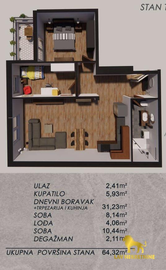 Stan Prodaja Bečej  64 m2