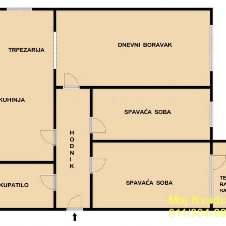 Dvoiposoban stan na prodaju, Karaburma, Beograd, 57m², 165.000 €