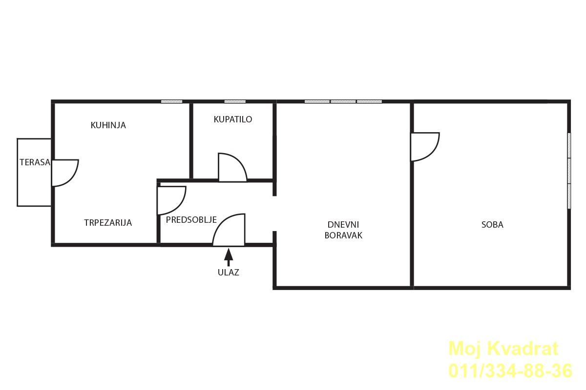 index Dvosoban stan na prodaju, Crveni Krst, Beograd, 61m², 260.000 €