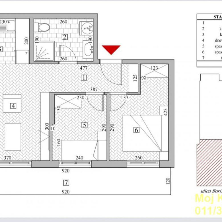 Trosoban stan na prodaju, Voždovačka Crkva, Beograd, 57m², 208.434 €