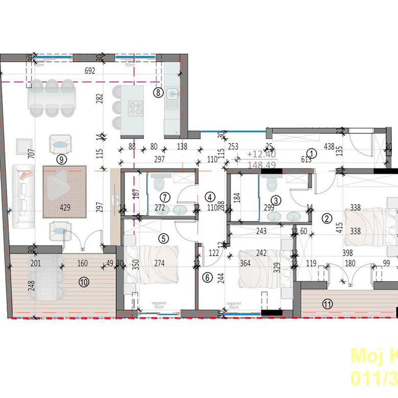 Četvorosoban stan na prodaju, Čubura, Beograd, 110m², 418.000 €