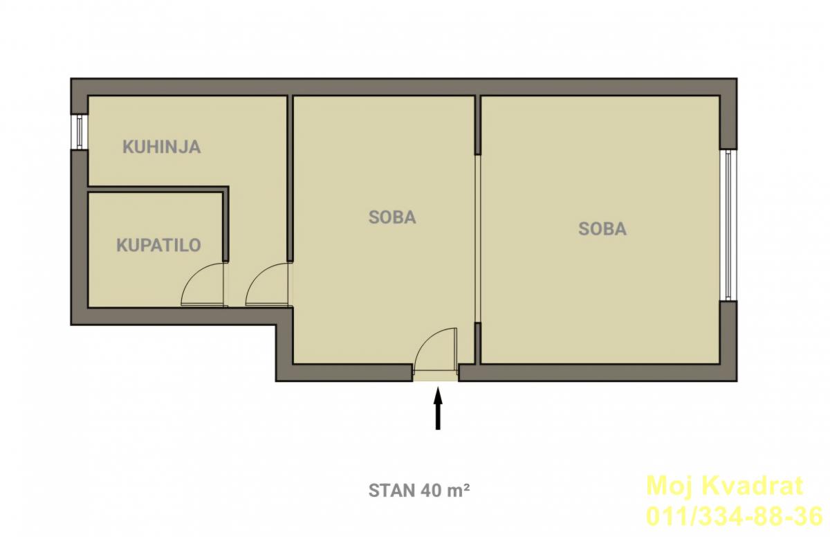 index Petosoban stan na prodaju, Botanička Bašta, Beograd, 88m², 450.000 €
