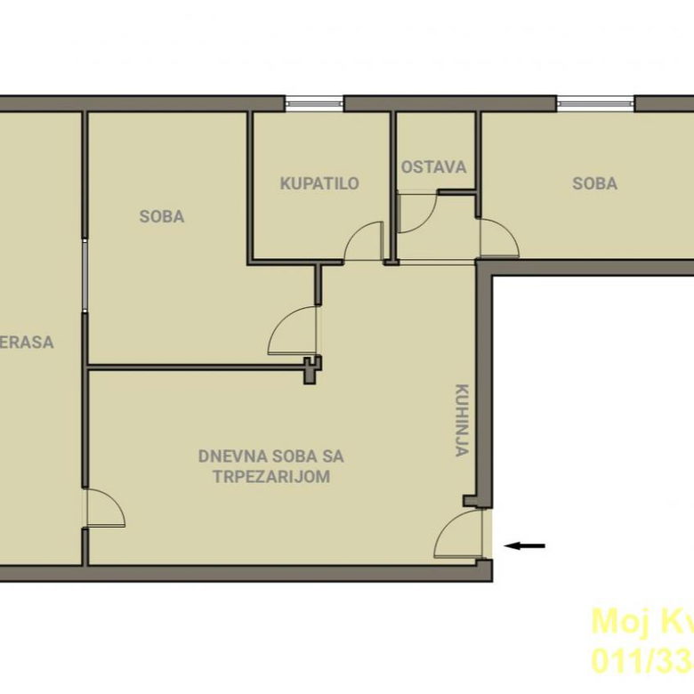 Dvoiposoban stan na prodaju, Cvetkova Pijaca, Beograd, 56m², 180.000 €