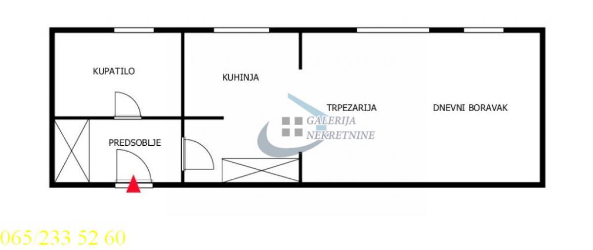 Garsonjera na prodaju, Centar, Inđija, 29m², 56.000 €