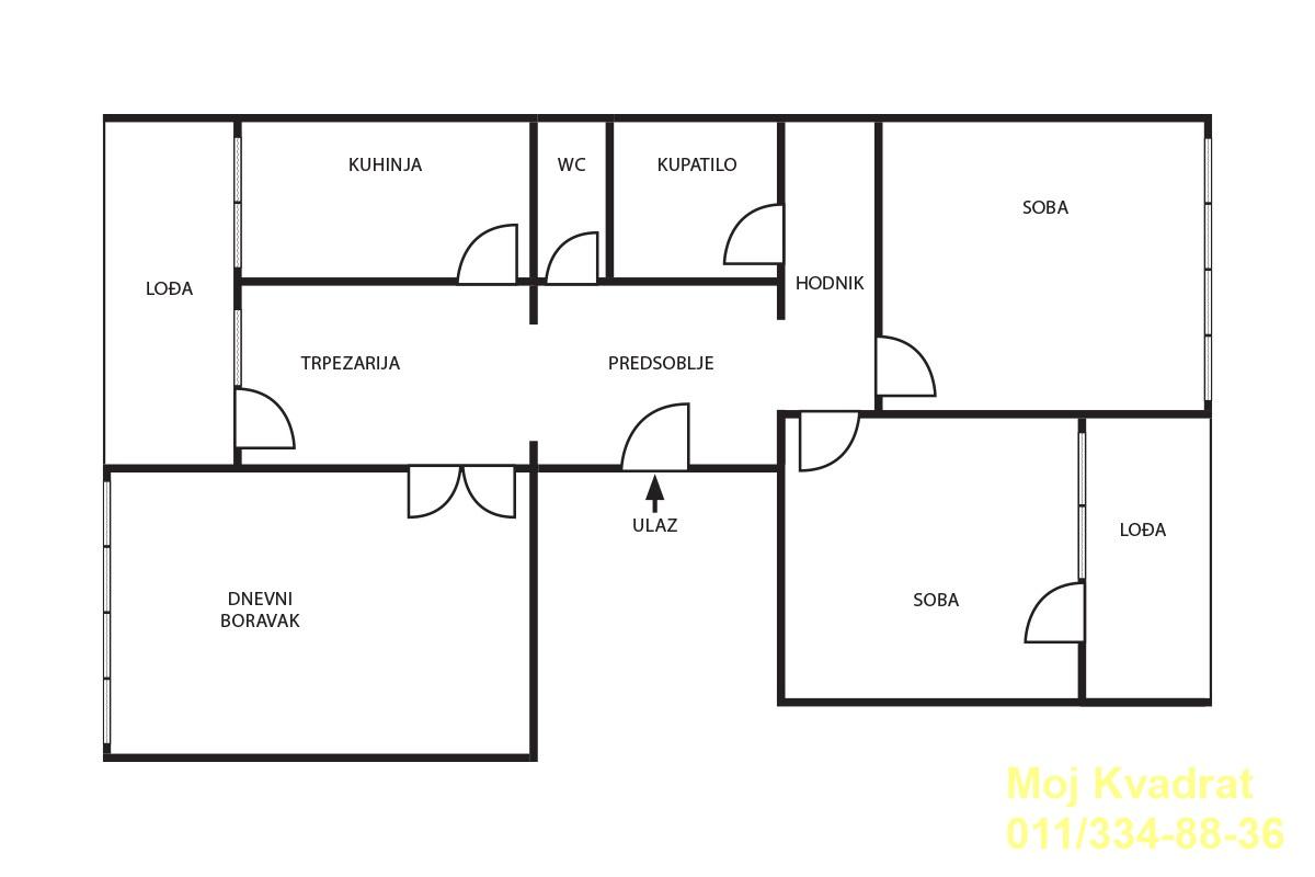 index Trosoban stan na prodaju, Braće Jerković, Beograd, 95m², 237.000 €