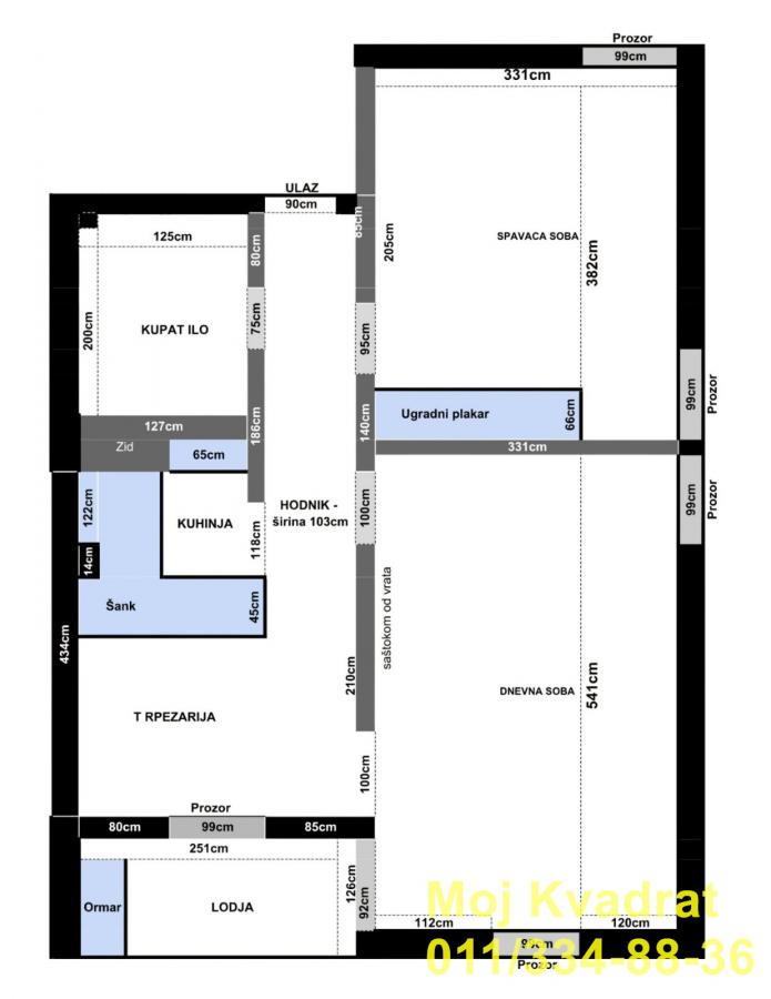 Dvosoban stan na prodaju, Mirijevo, Beograd, 51m², 149.000 €
