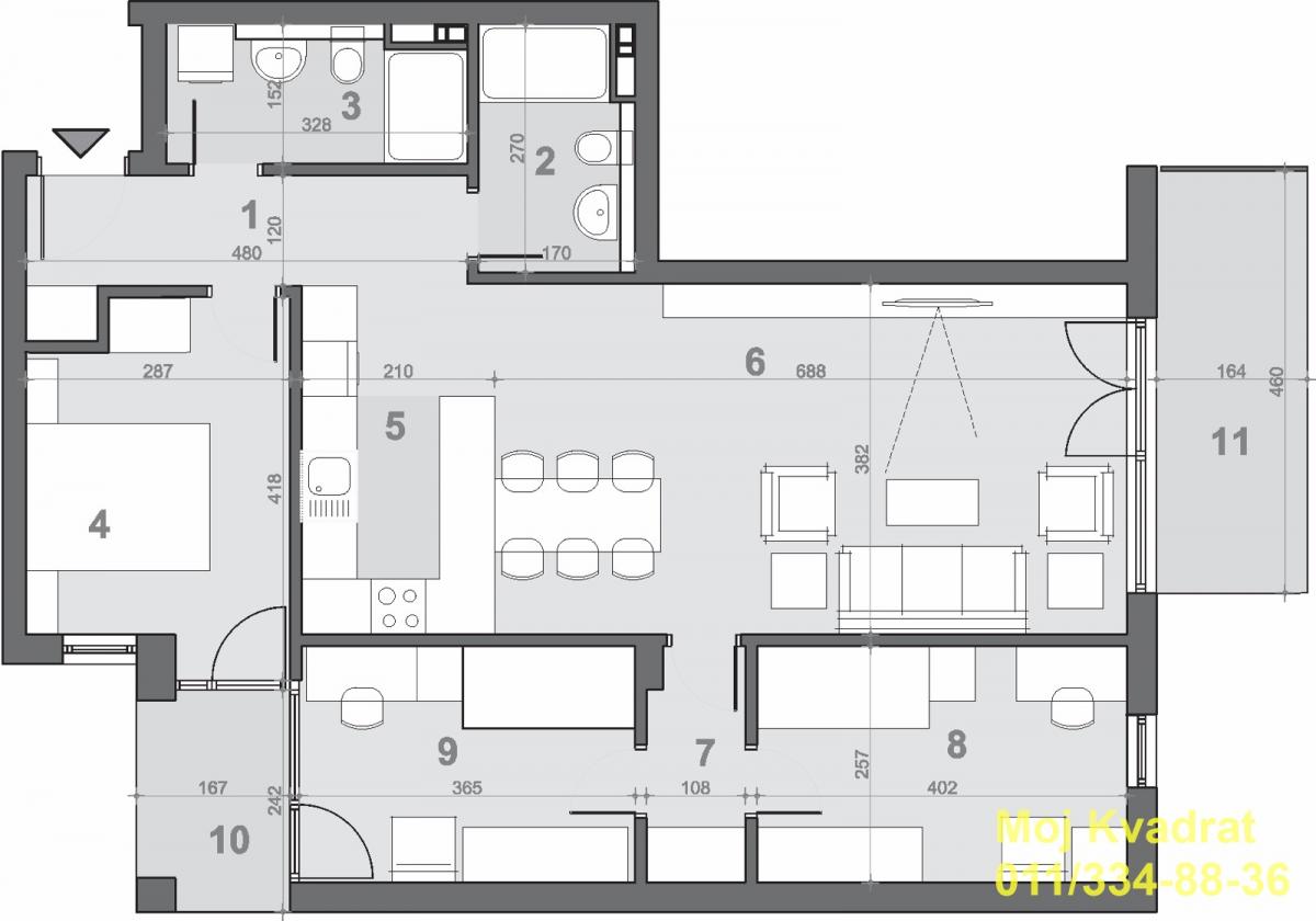 Četvorosoban stan na prodaju, Autokomanda, Beograd, 94m², 286.700 €