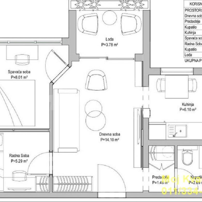 Dvoiposoban stan na prodaju, Blok 63, Beograd, 44m², 198.000 €