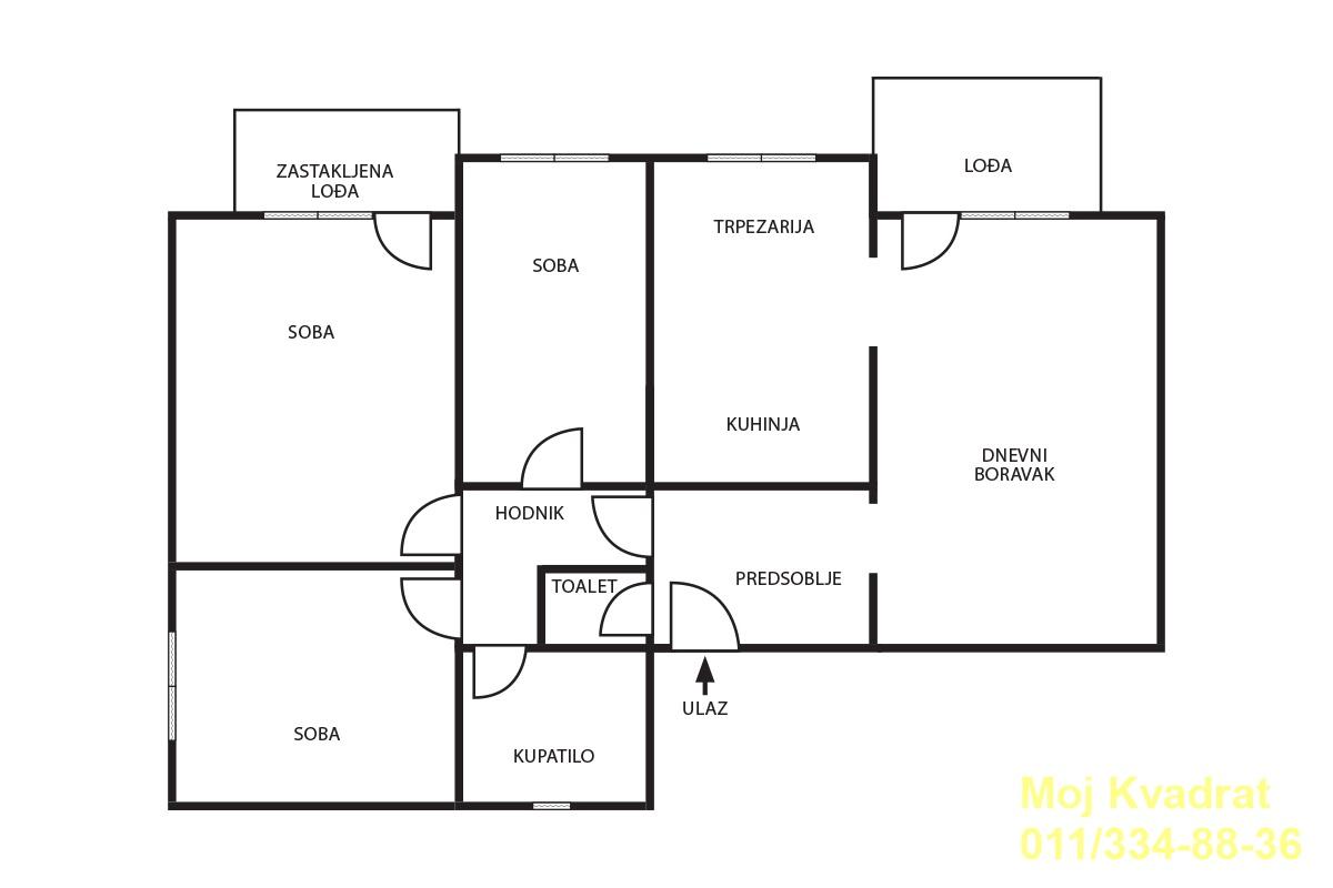Četvorosoban stan na prodaju, Karaburma, Beograd, 87m², 235.000 €