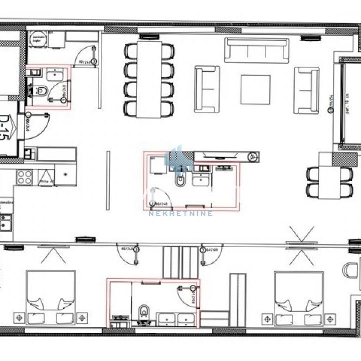 Trosoban stan na prodaju, Slavija, Beograd, 140m², 6. sprat, 1.233.936 €