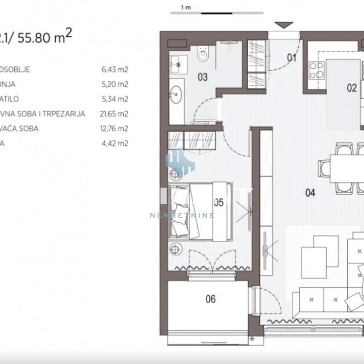 Stan Izdavanje Beograd Blok 65 56 m2