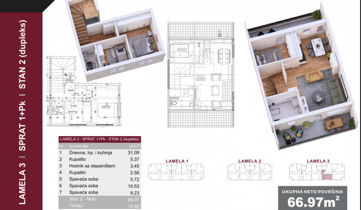 Četvorosoban stan na prodaju, Veternik, Novi Sad, 67m², 155.000 €