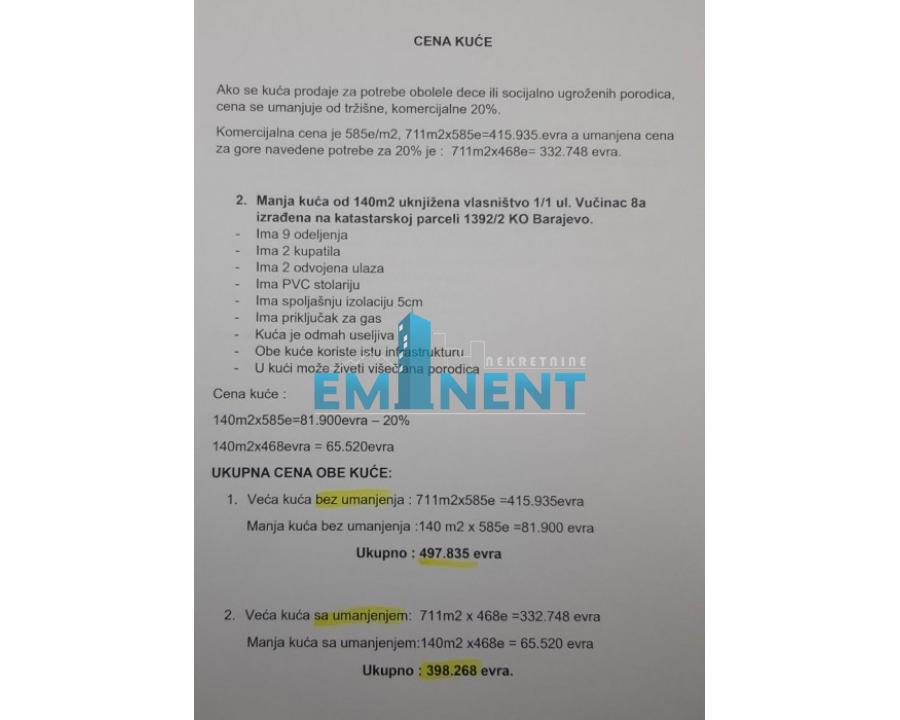 Kuća na prodaju, Barajevo, Beograd, 849m², 603.100 €