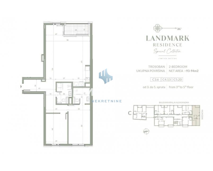 Trosoban stan na prodaju, Bulevar Kralja Aleksandra, Beograd, 94m², 521.700 €