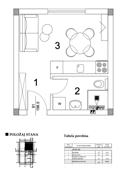 Stan Prodaja Novi Sad  20 m2