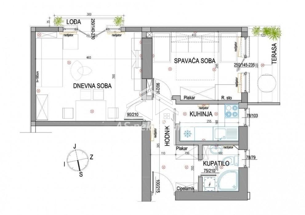 Dvosoban stan za izdavanje, Kalenić Pijaca, Beograd, 50m², 1.000 €/mes