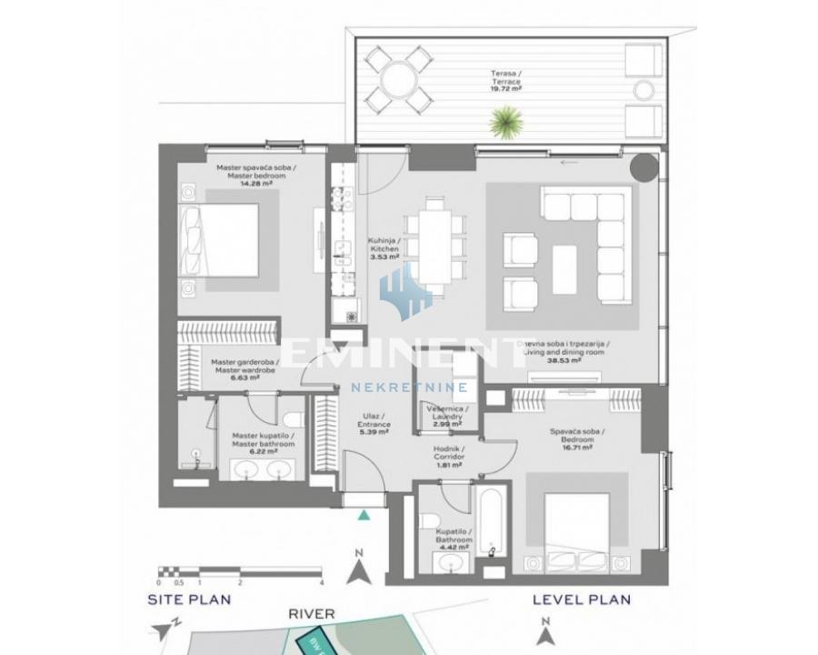 Trosoban stan na prodaju, Beograd na Vodi, Beograd, 120m², 960.000 €