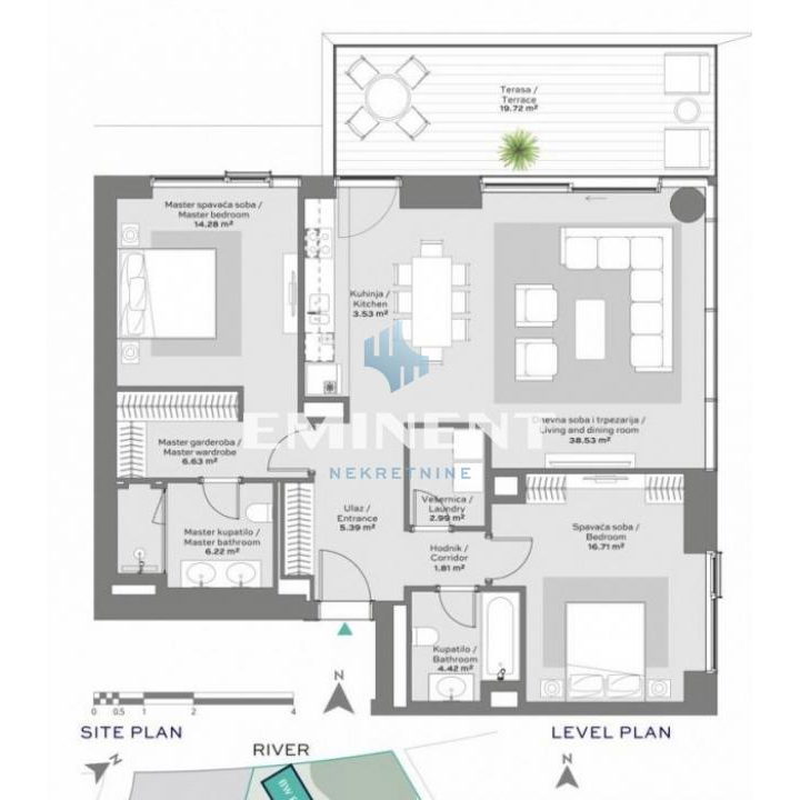 Trosoban stan na prodaju, Beograd na Vodi, Beograd, 120m², 960.000 €