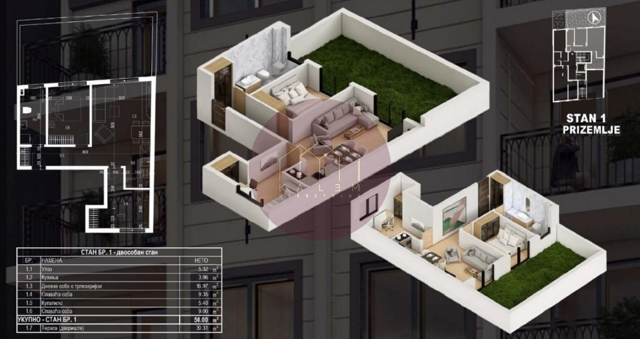 Trosoban stan na prodaju, Lekino Brdo, Beograd, 80m², 200.000 €