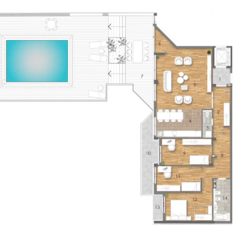 Četvorosoban stan na prodaju, Adamovićevo Naselje, Novi Sad, 240m², 3. sprat, 600.000 €
