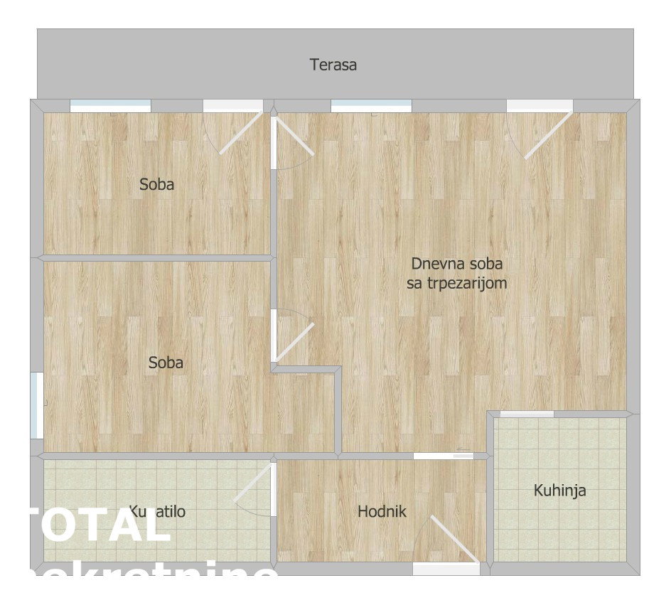 Dvoiposoban stan na prodaju, Jugovićevo, Novi Sad, 67m², 160.800 €