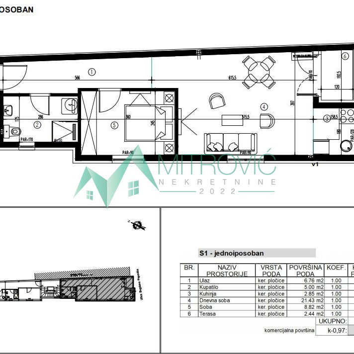 Stan Prodaja Novi Sad  46 m2
