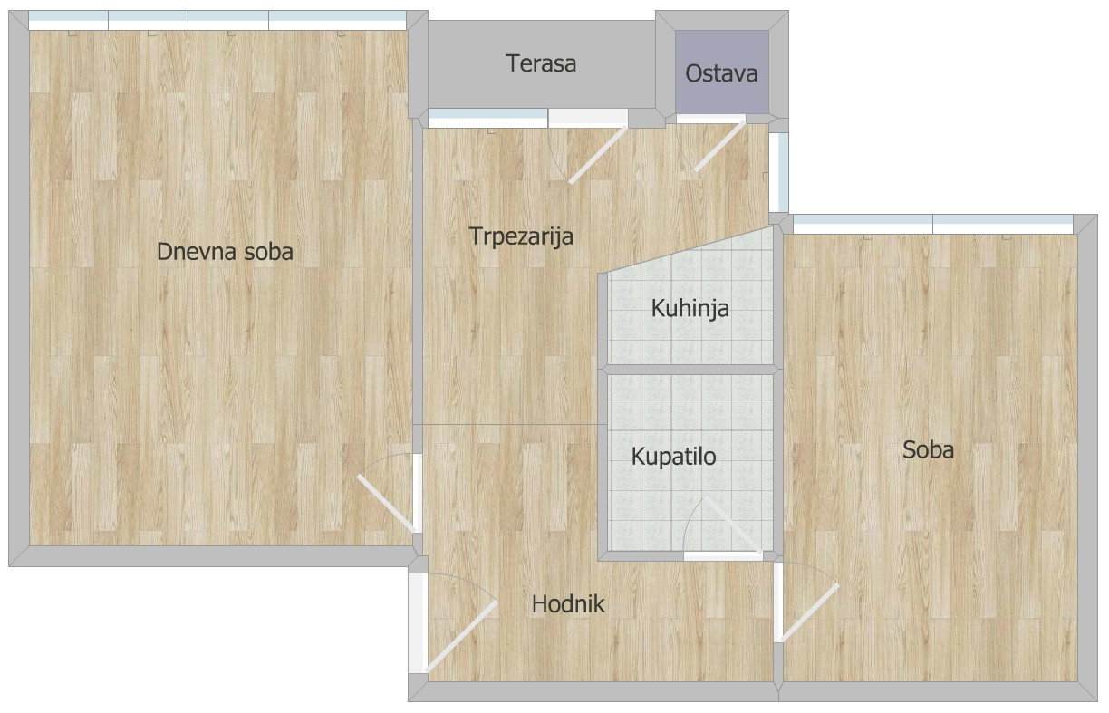 Dvosoban stan na prodaju, Nova Detelinara, Novi Sad, 58m², 156.000 €