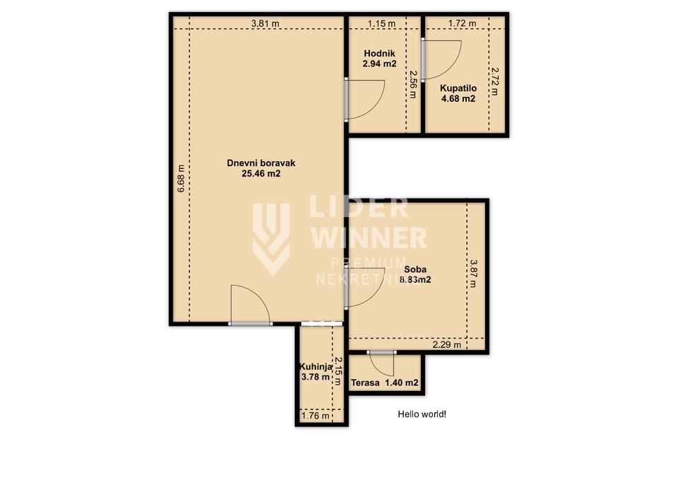 Jednoiposoban stan na prodaju, Bajlonijeva Pijaca, Beograd, 48m², 240.000 €