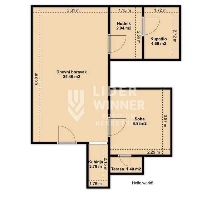 Jednoiposoban stan na prodaju, Bajlonijeva Pijaca, Beograd, 48m², 240.000 €