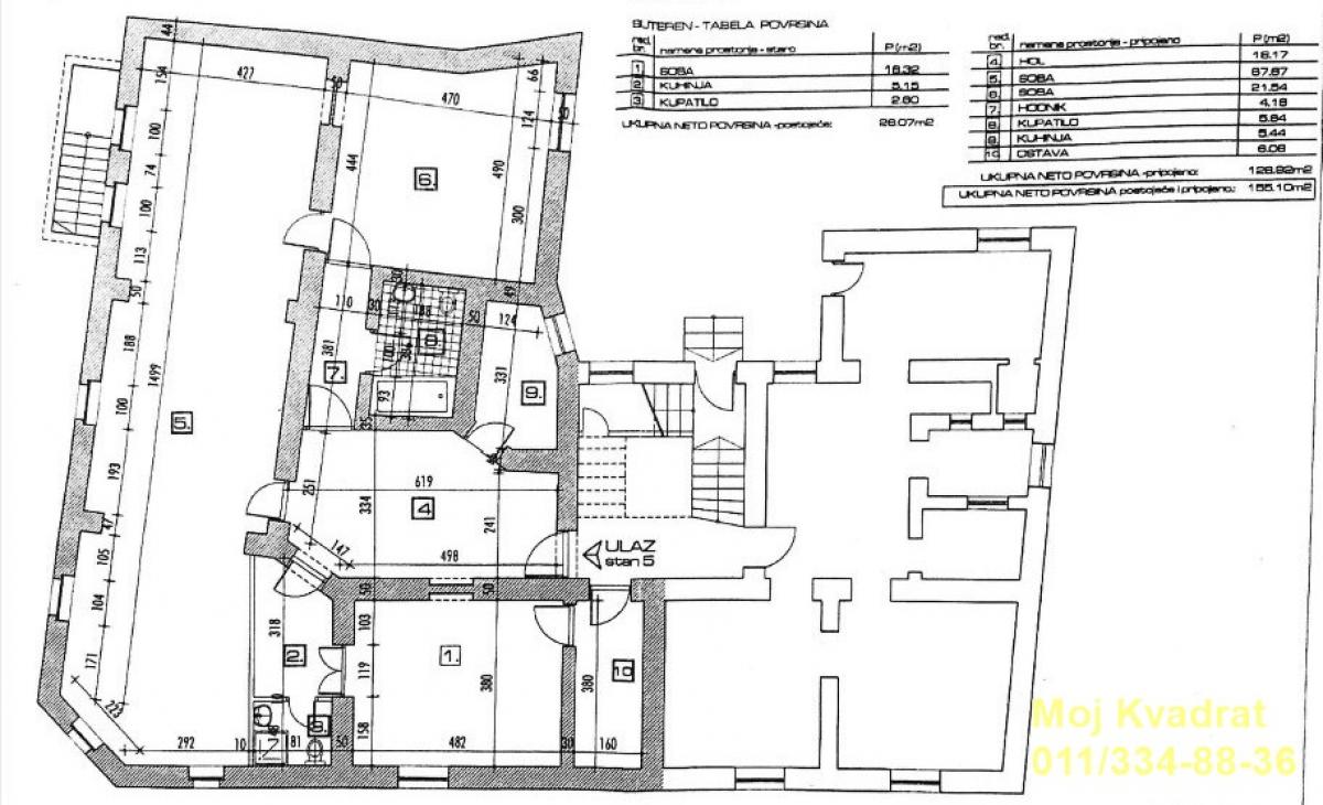 Lokal Izdavanje Beograd Tašmajdan 155 m2